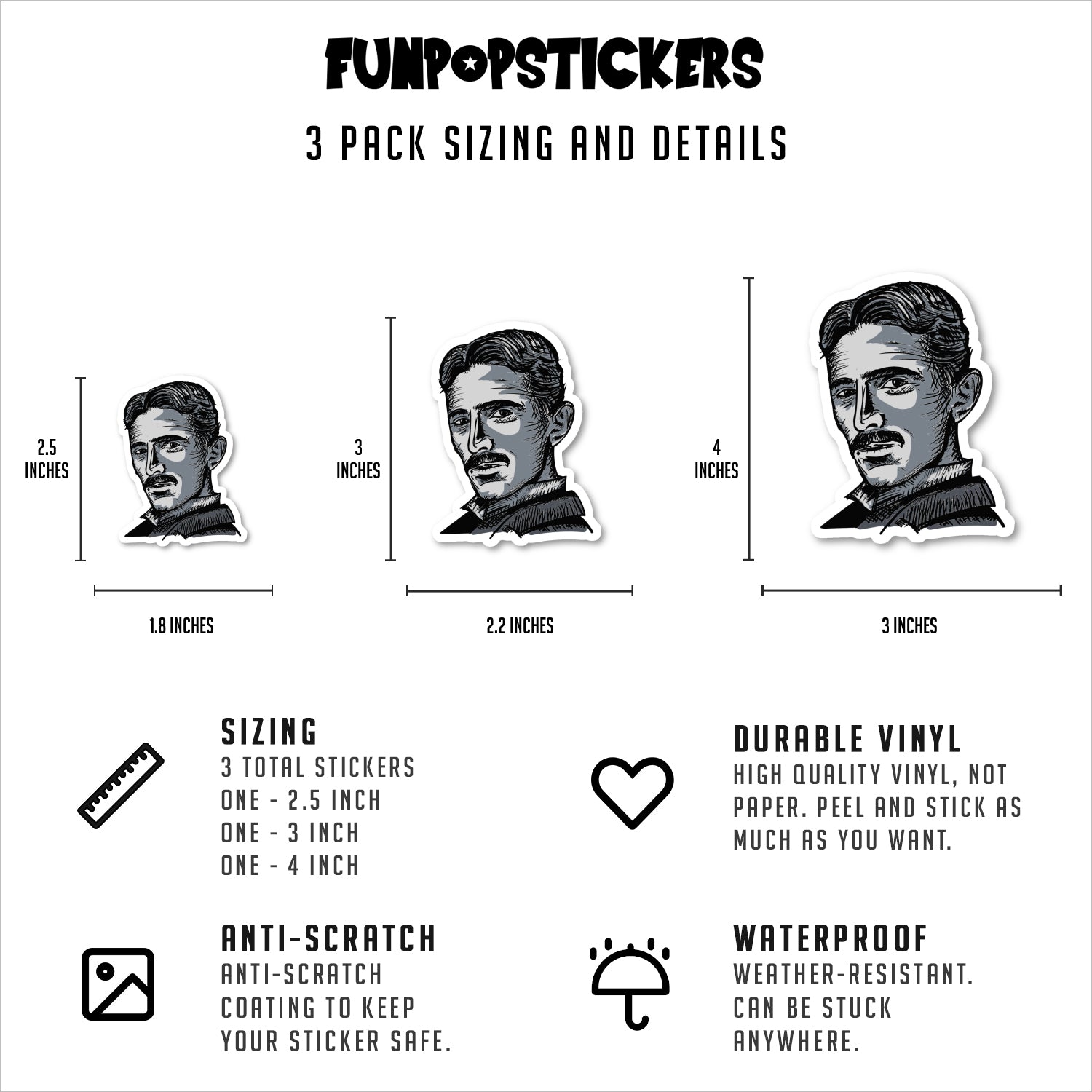 Nikola Tesla Vinyl Stickers