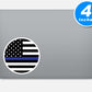 Thin Blue Line American Flag Round Vinyl Stickers