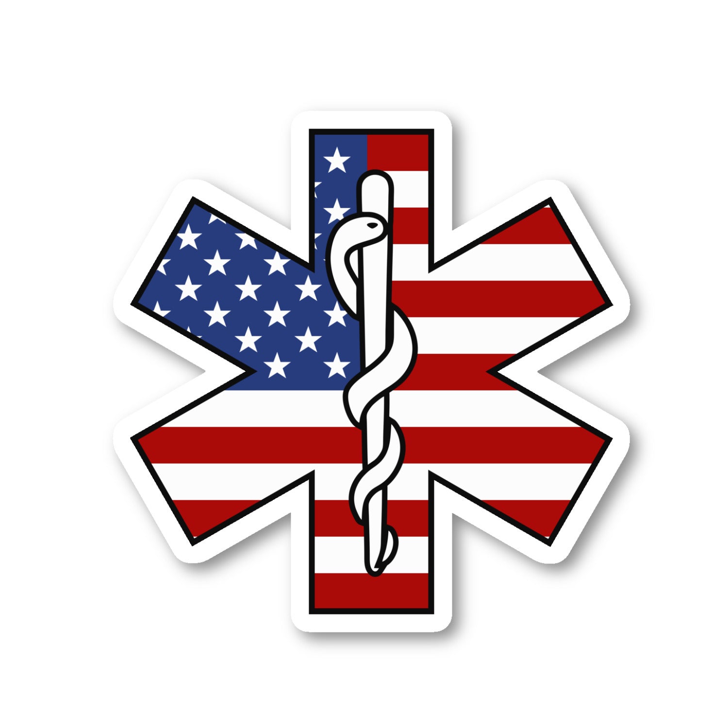 Star Of Life Paramedics USA EMS EMT Vinyl Sticker
