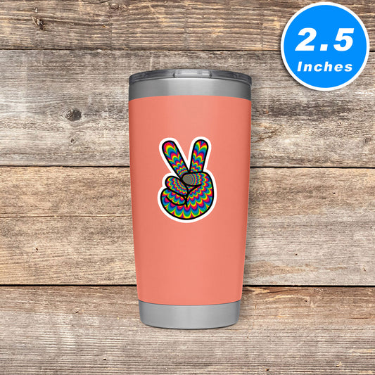 Psychedelic Peace Symbol Hippy Vinyl Stickers