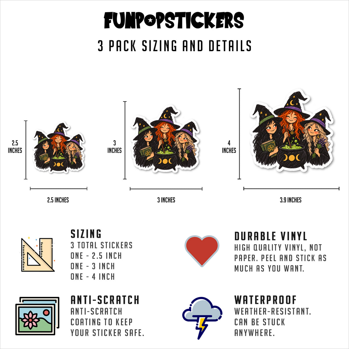 Witches Vinyl Stickers