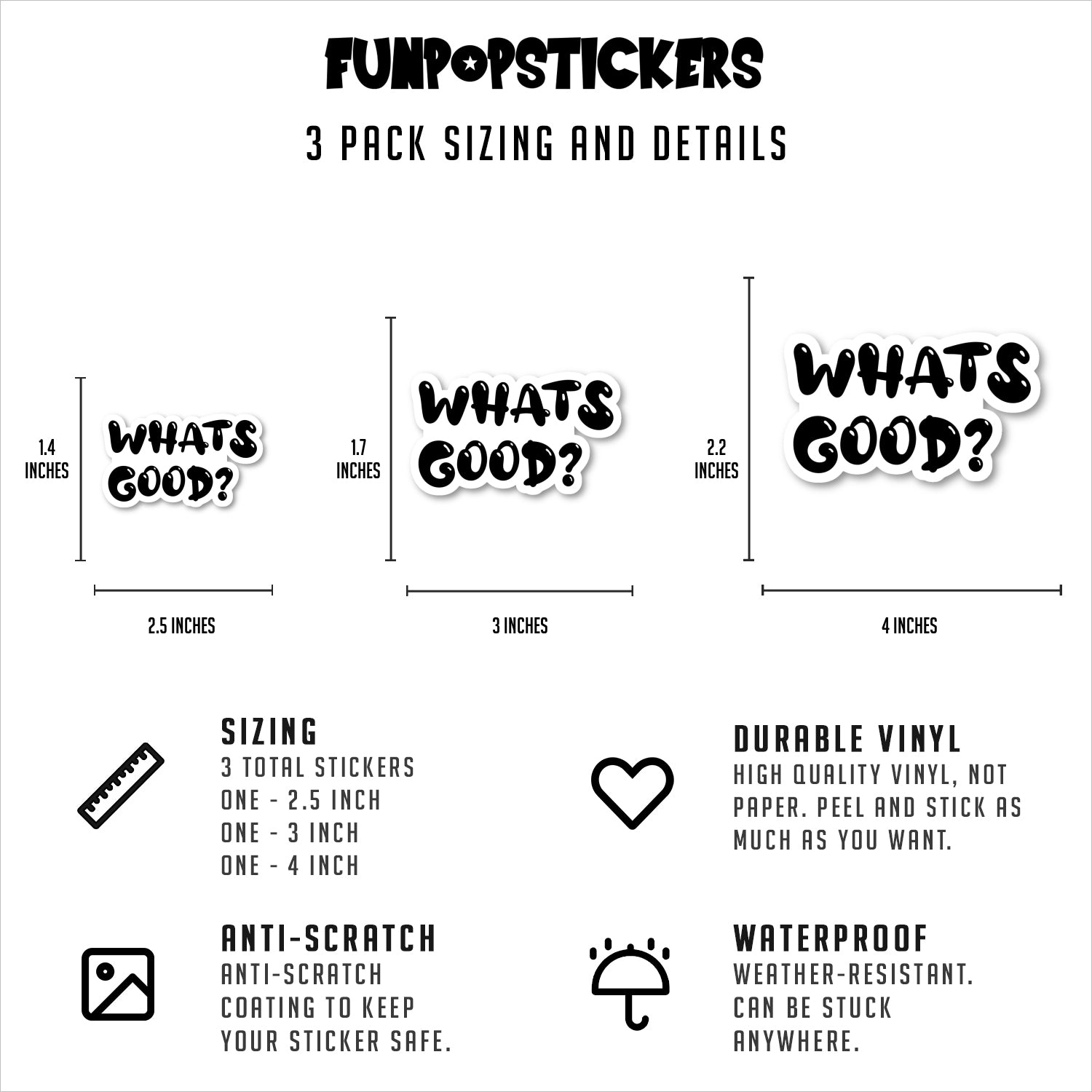 Whats Good Vinyl Stickers