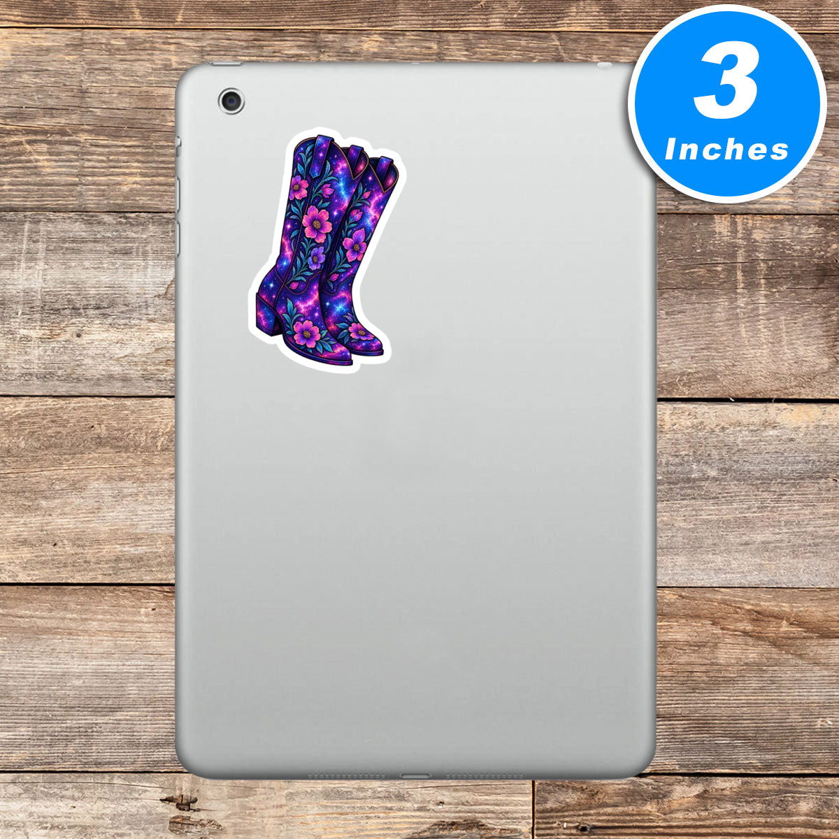 Floral Cowboy Boots Vinyl Stickers