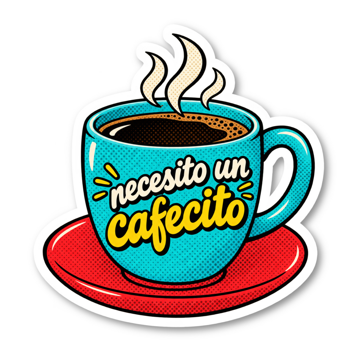 Necesito Un Cafecito Sticker Vinyl Sticker
