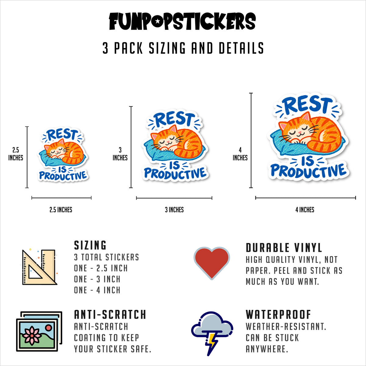Rest Is Productive Quote Vinyl Stickers