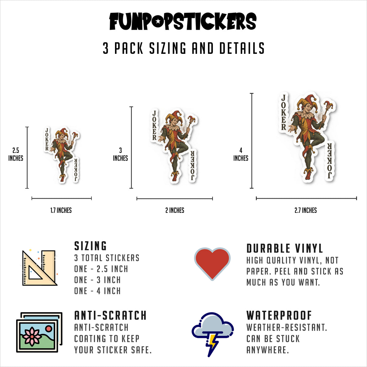 Playing Card Joker Vinyl Stickers
