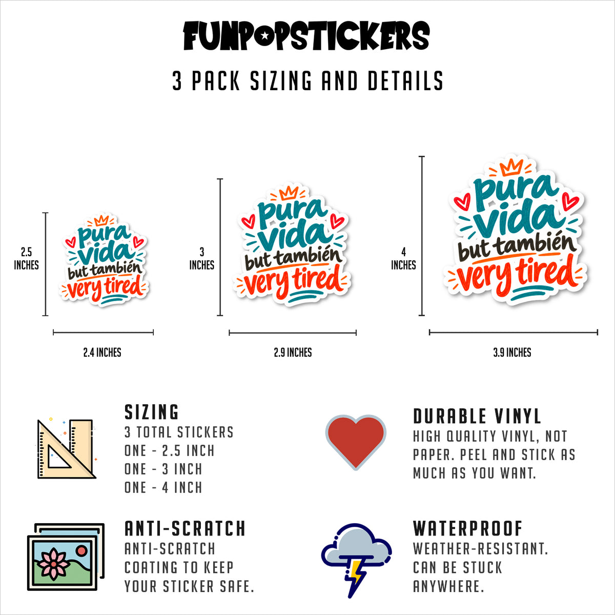 Latin Spanglish Phrases Vinyl Stickers