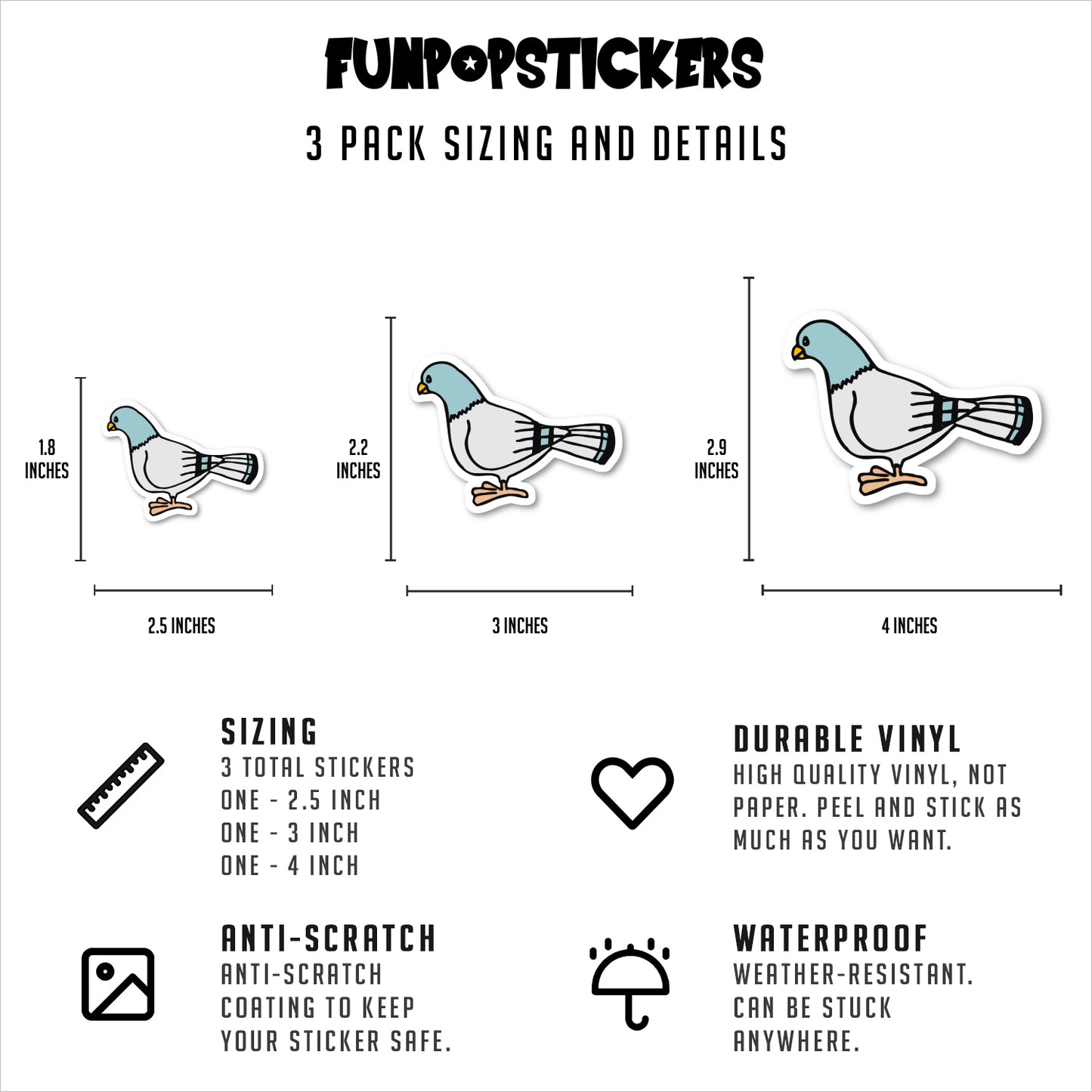 Pigeon Vinyl Stickers