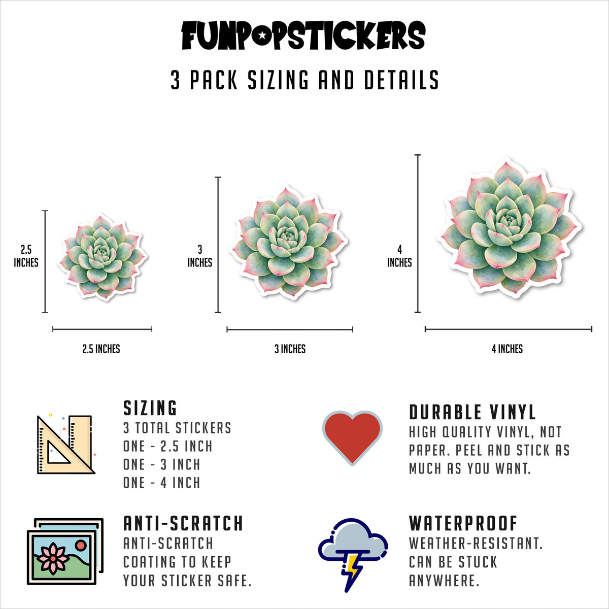 Succulent Stickers Vinyl Stickers