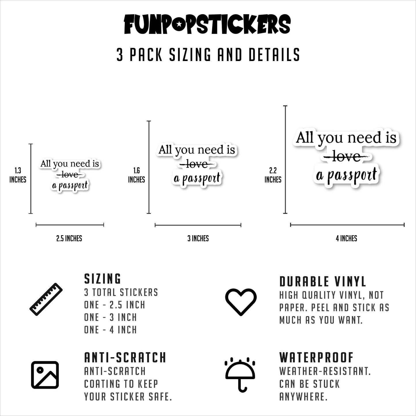 All You Need Is A Passport Vinyl Stickers