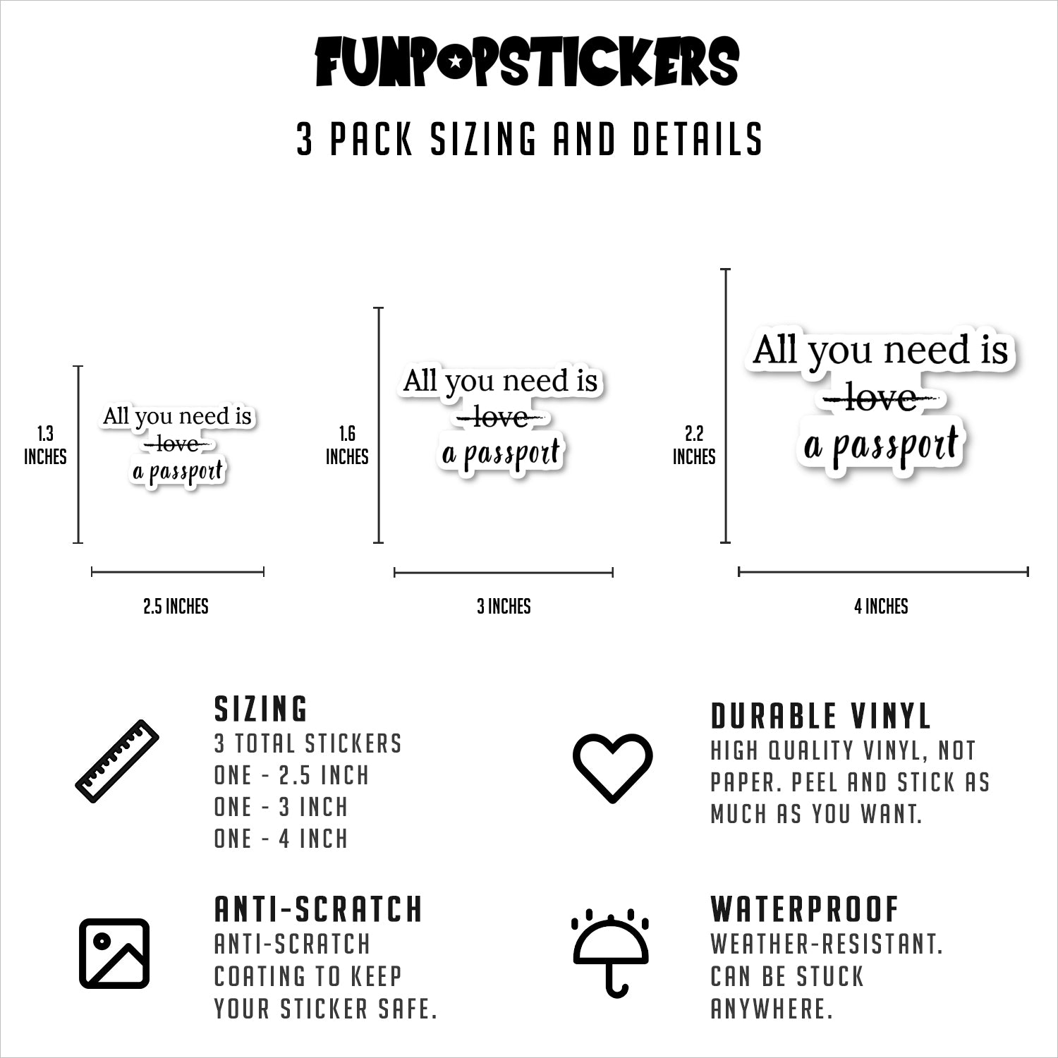 All You Need Is A Passport Vinyl Stickers