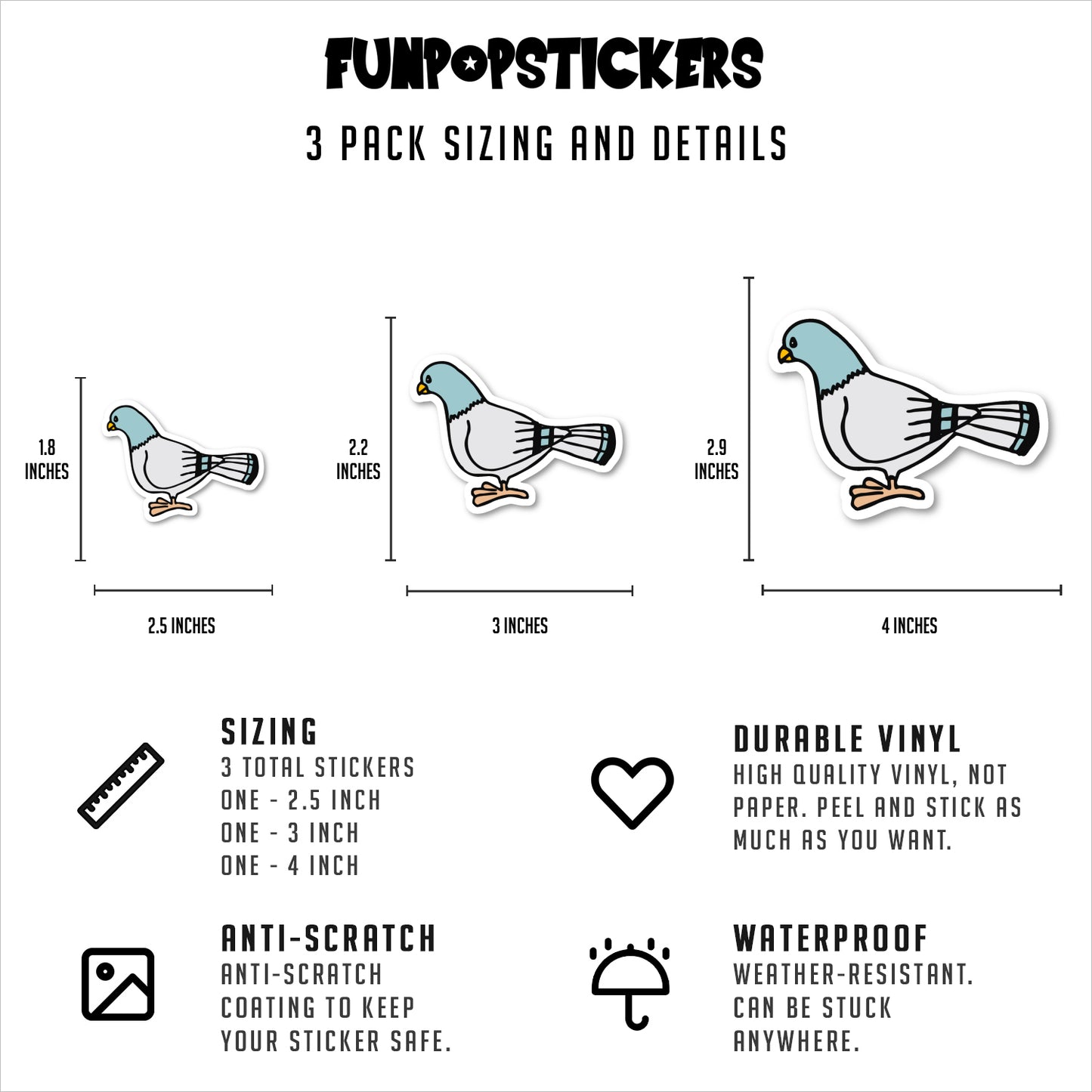 Pigeon Vinyl Stickers
