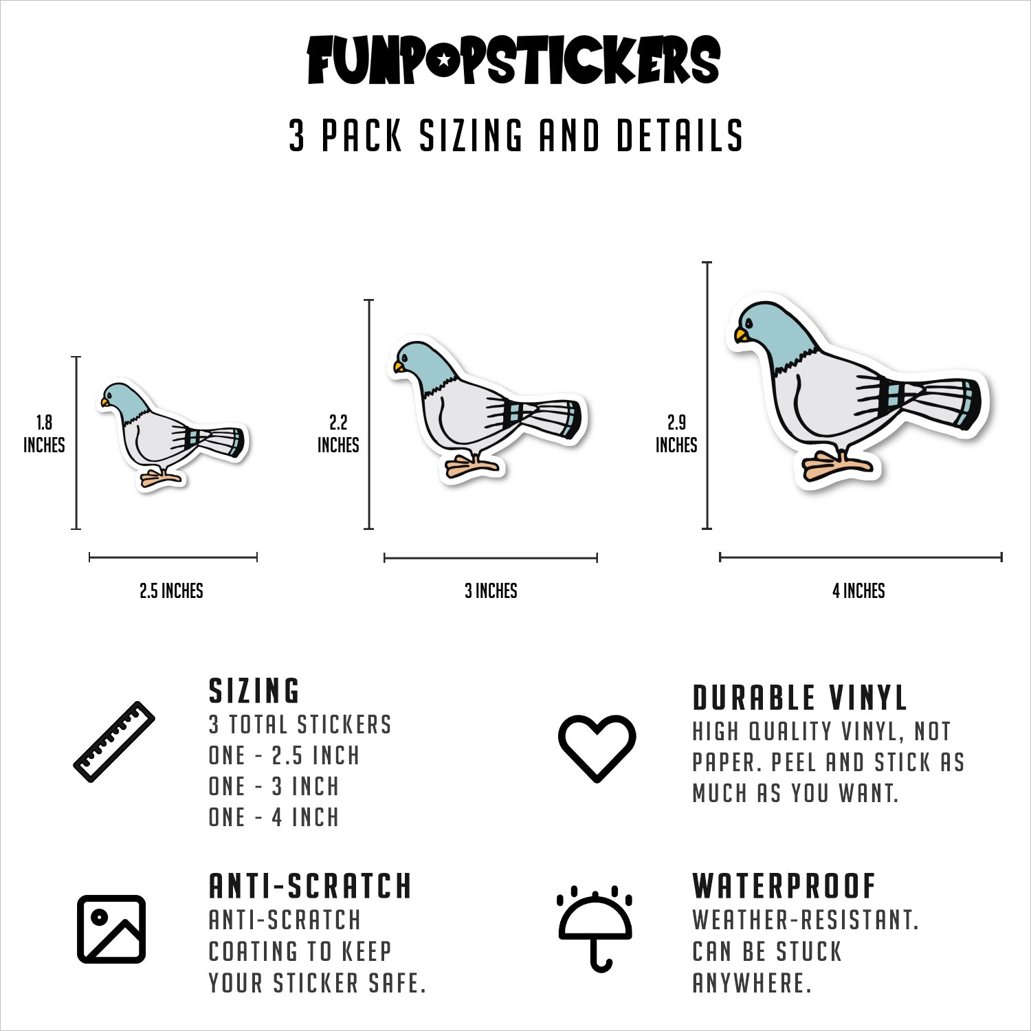 Pigeon Vinyl Stickers