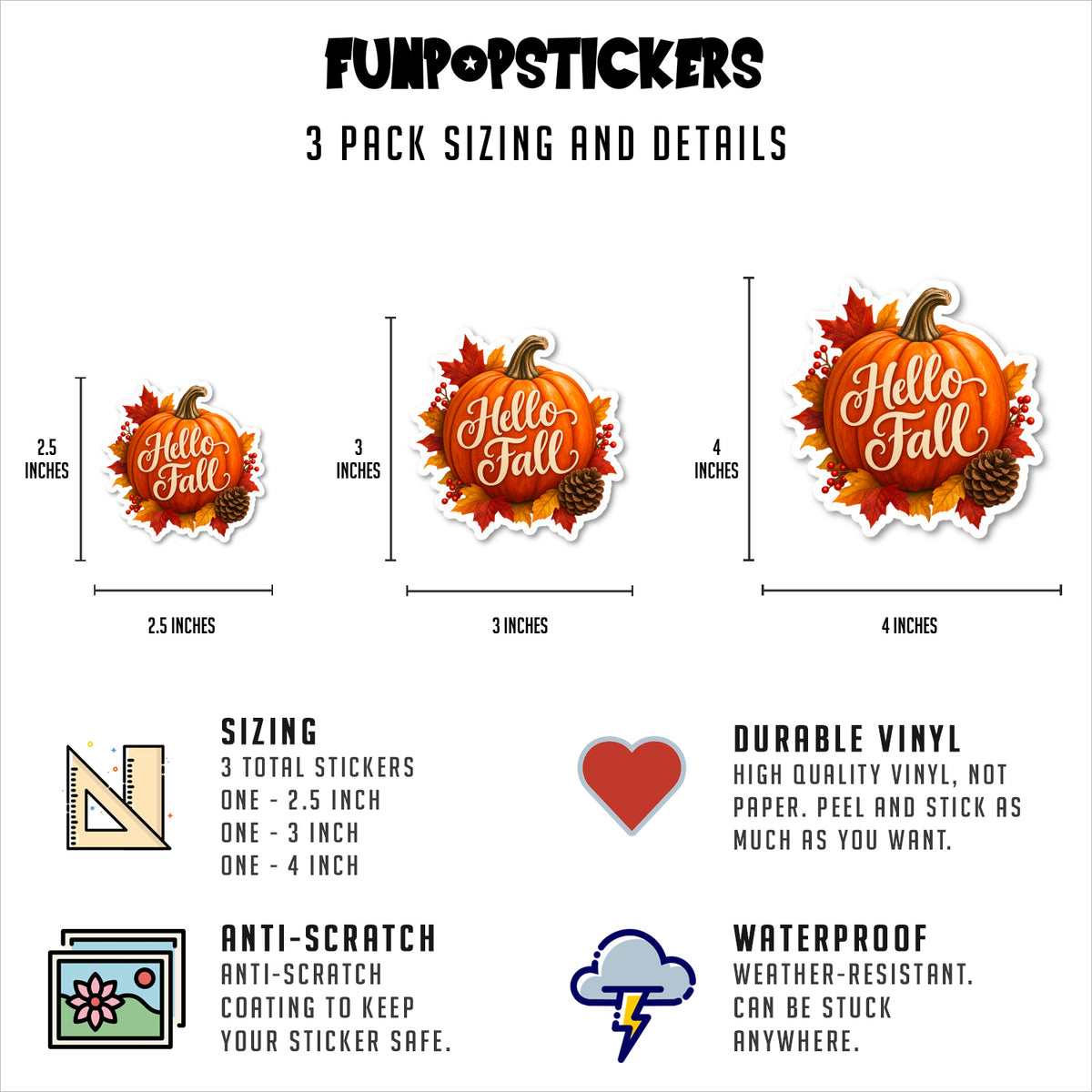 Fall Phrases Vinyl Stickers