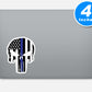 Thin Blue Line Skull Vinyl Stickers