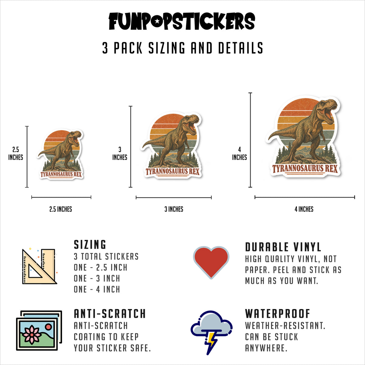 Dinosaur Stickers Vinyl Stickers