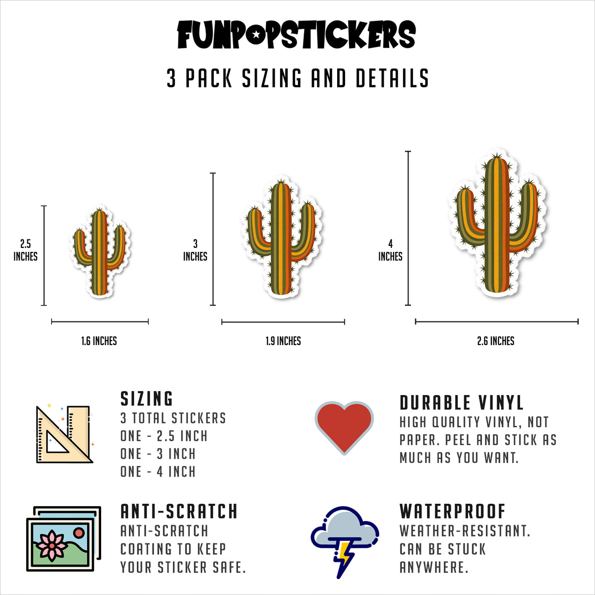 Cactus Stickers Vinyl Stickers