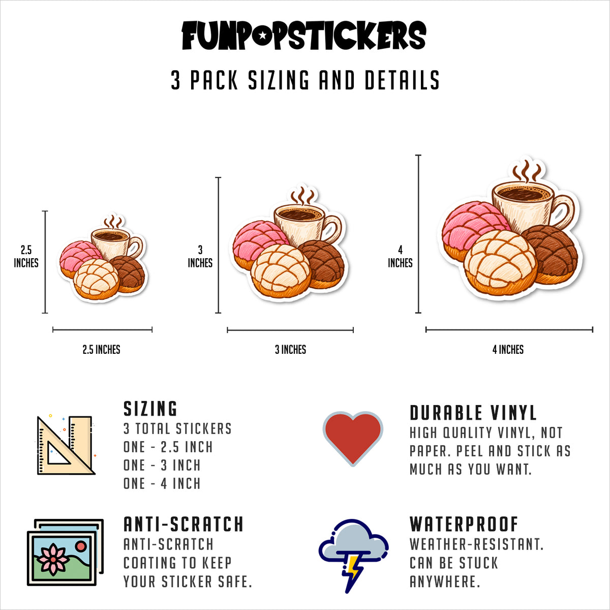 Conchas And Coffee Sticker Vinyl Stickers