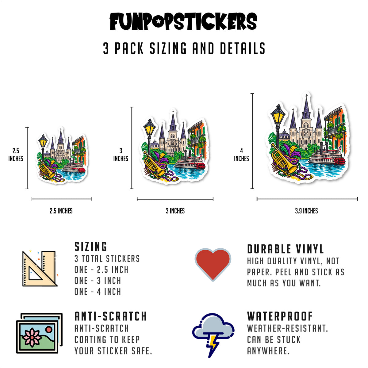 New Orleans Vinyl Stickers
