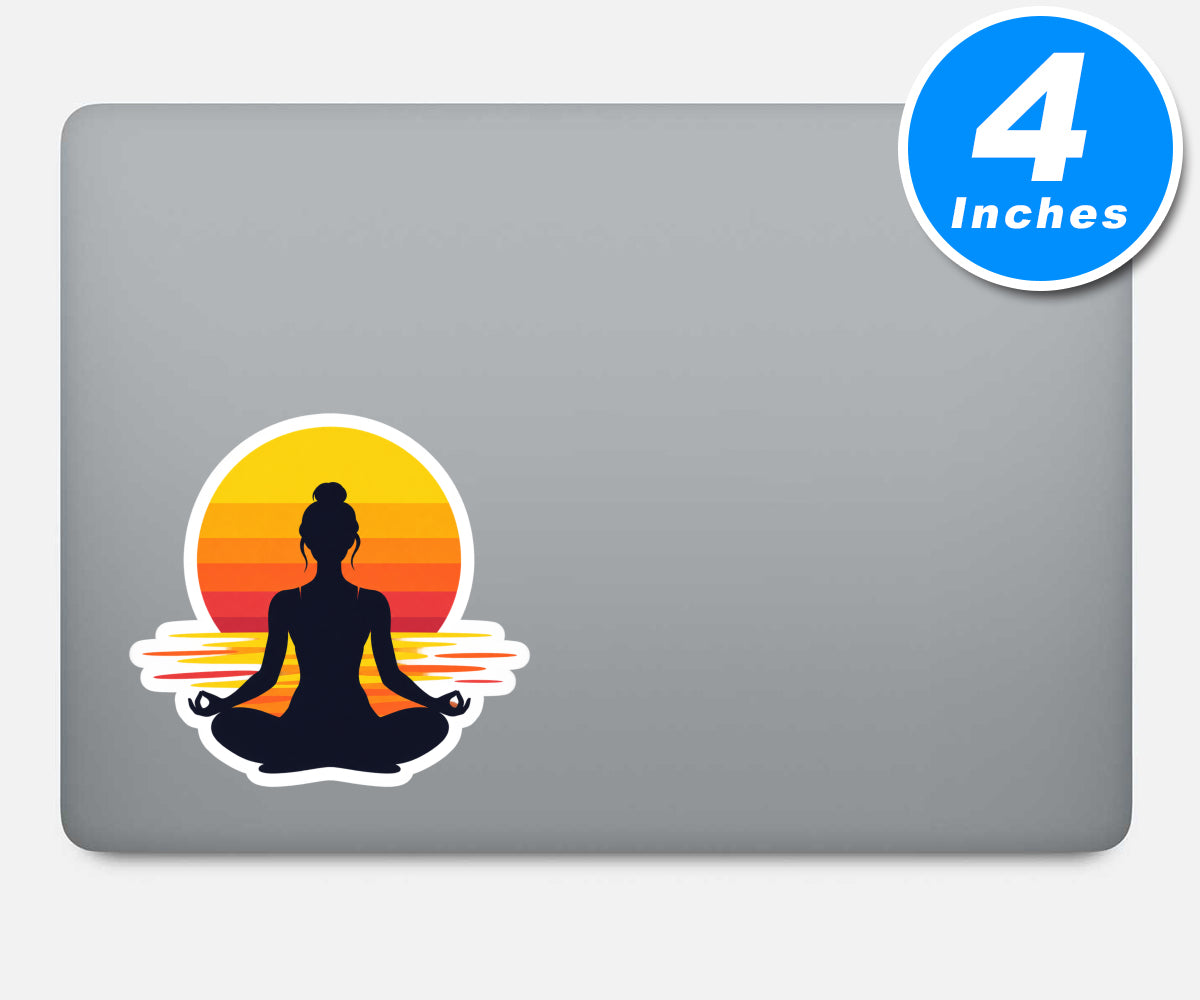 Yoga Meditation Sunset Sticker Vinyl Stickers