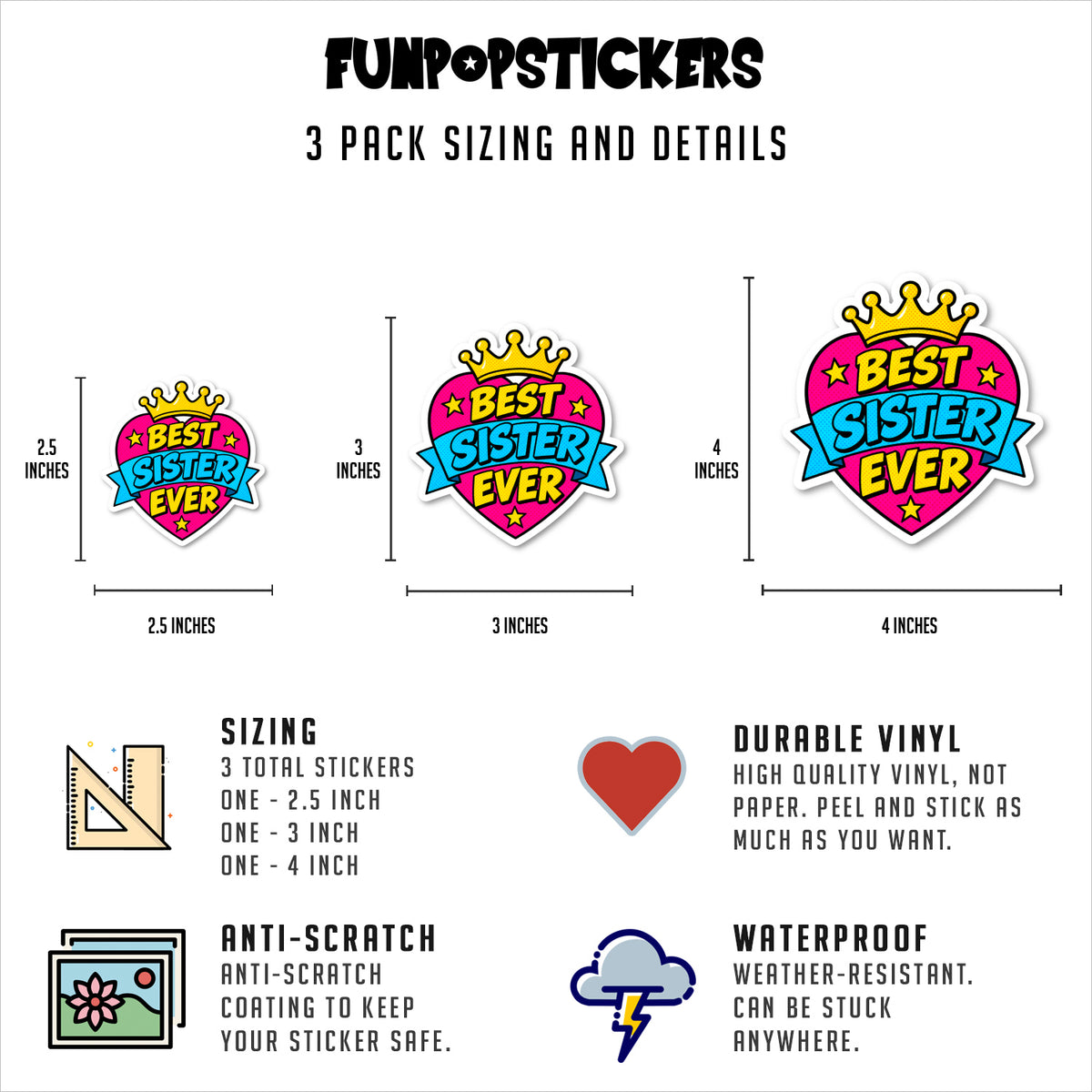 Best Sister Ever Sticker Vinyl Stickers