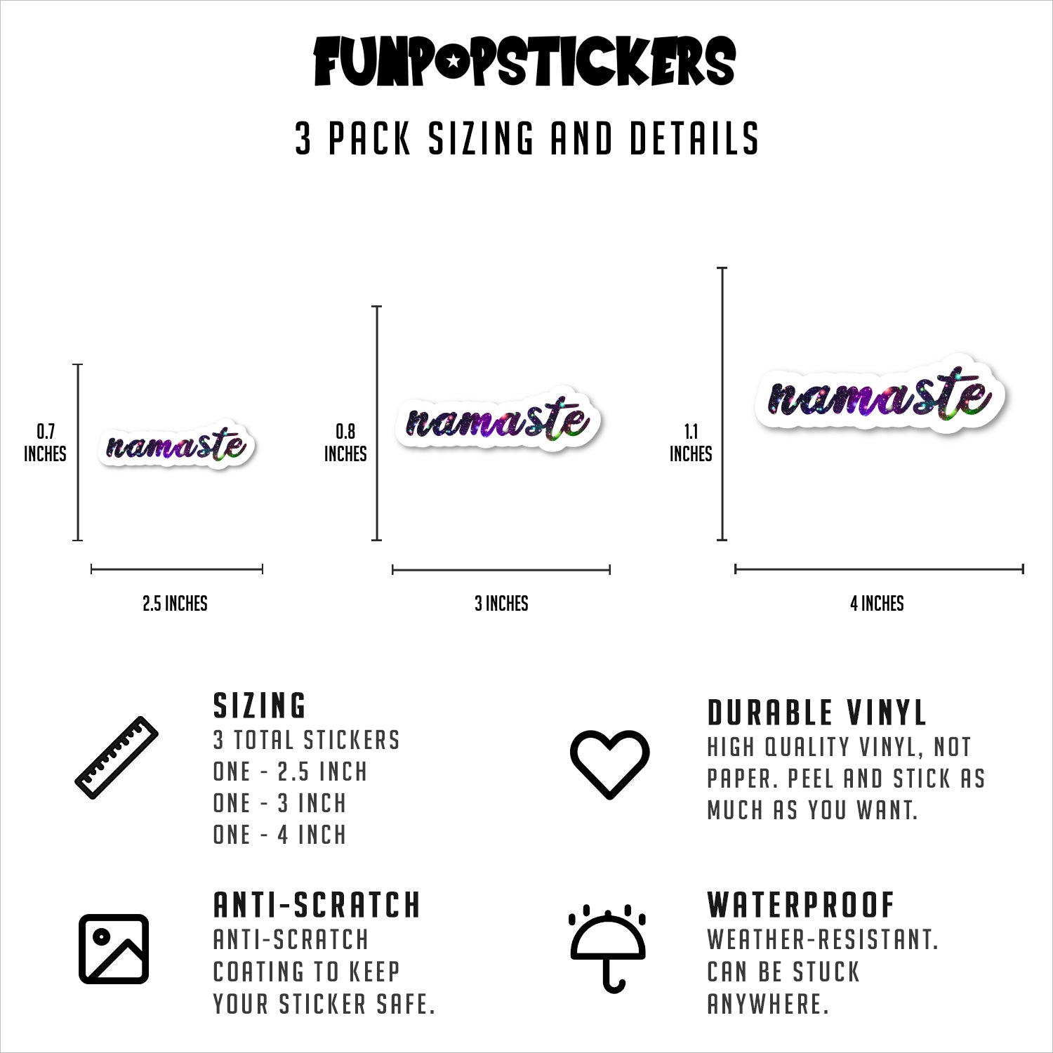 Namaste Vinyl Stickers