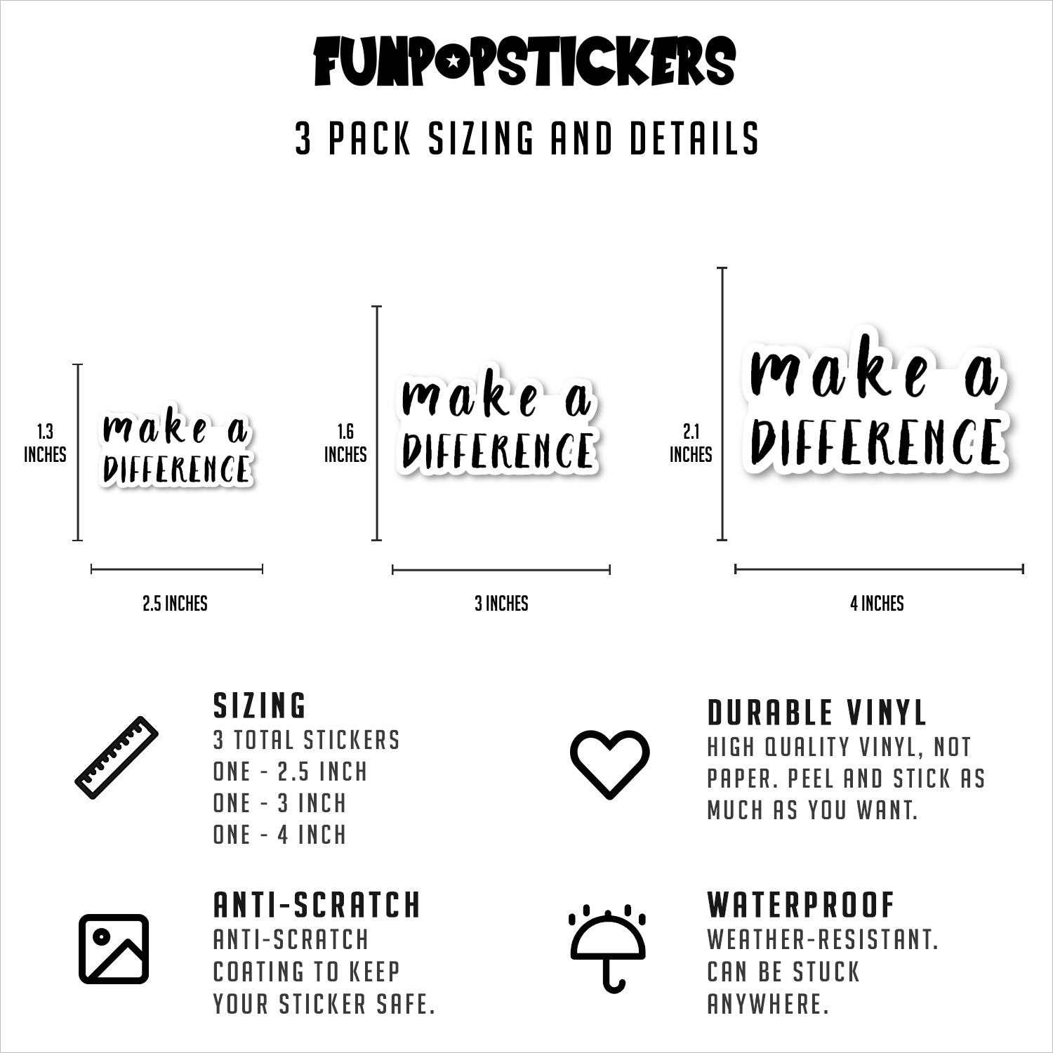 Make A Difference Vinyl Stickers