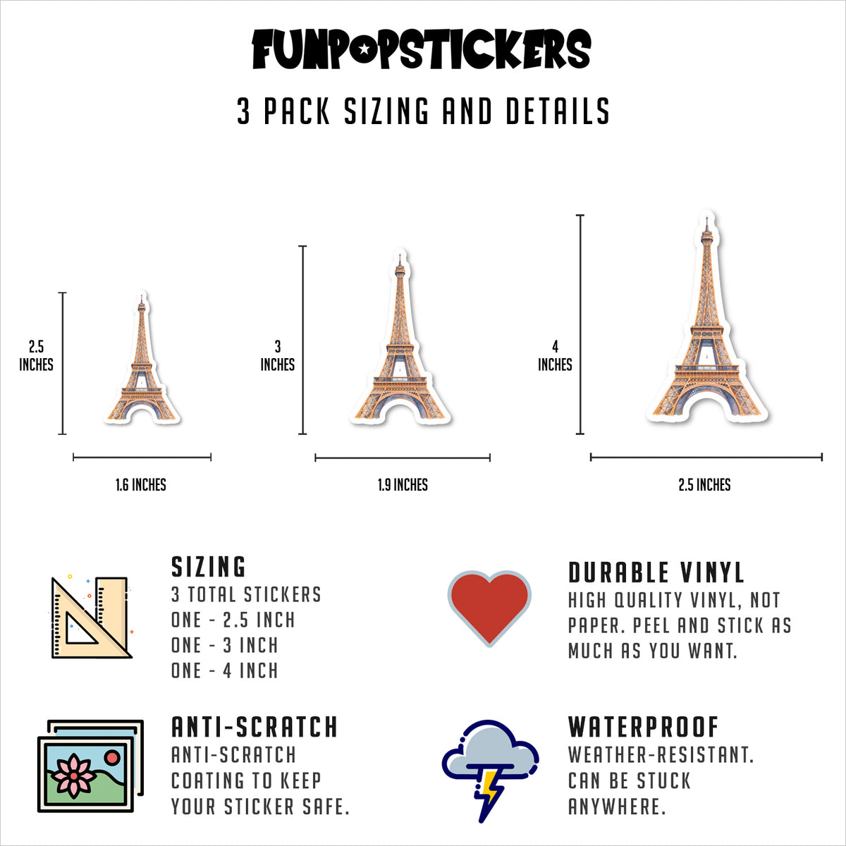 Eiffel Tower Vinyl Stickers
