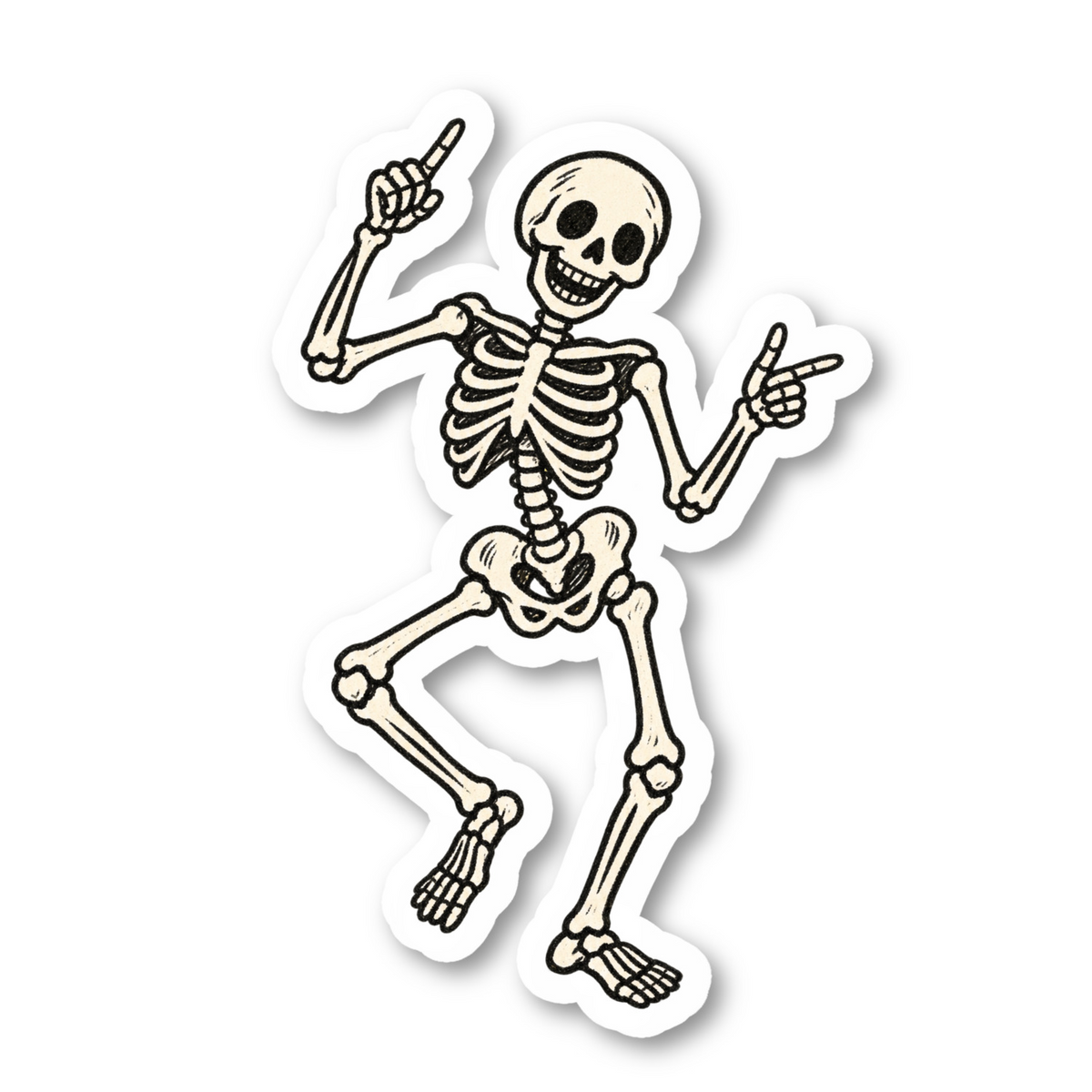 Skeleton Dancing Vinyl Sticker