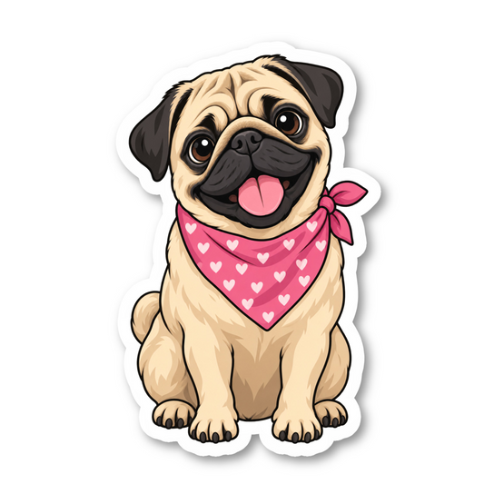 Cute Pug Dog Mom Sticker Vinyl Sticker