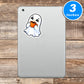 Cute Ghost Drinking Coffee Sticker Vinyl Stickers