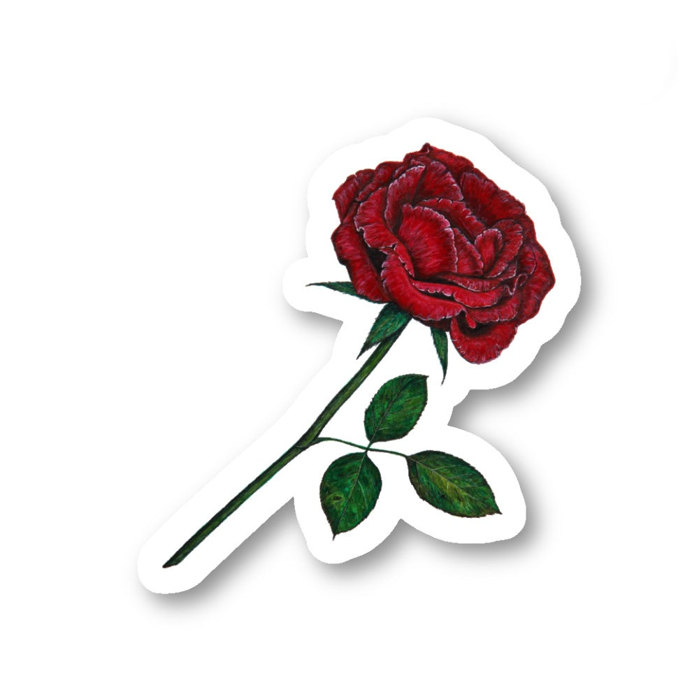 Red Rose Vinyl Sticker