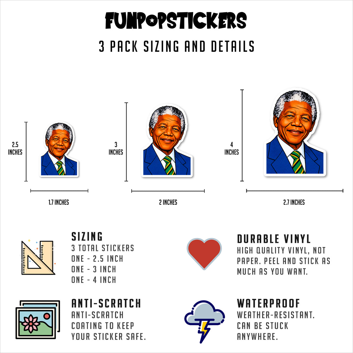 Nelson Mandela Sticker Vinyl Stickers