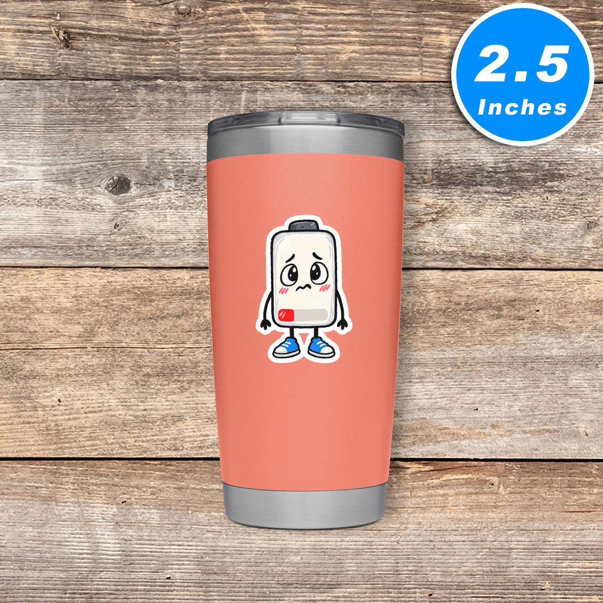 1 Percent Battery Vinyl Stickers