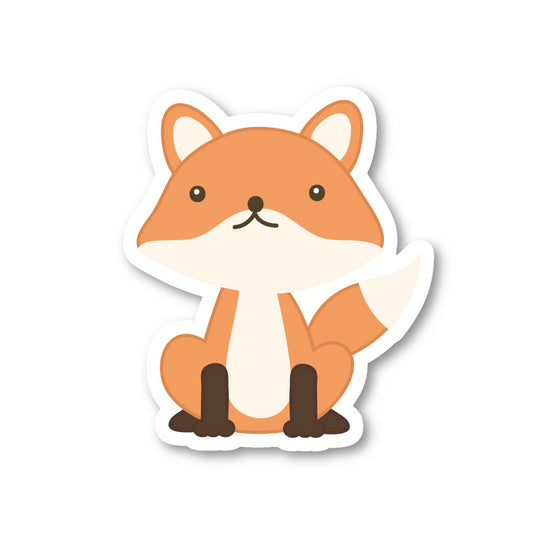 Fox Cute Sitting Vinyl Sticker