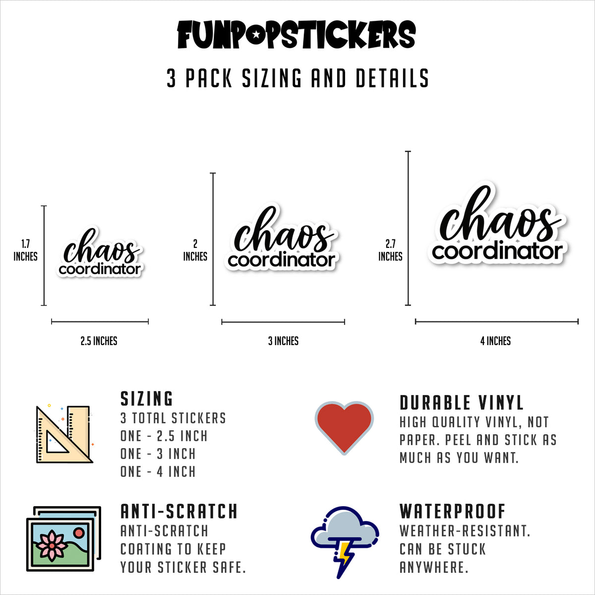Chaos Coordinator Quote Vinyl Stickers