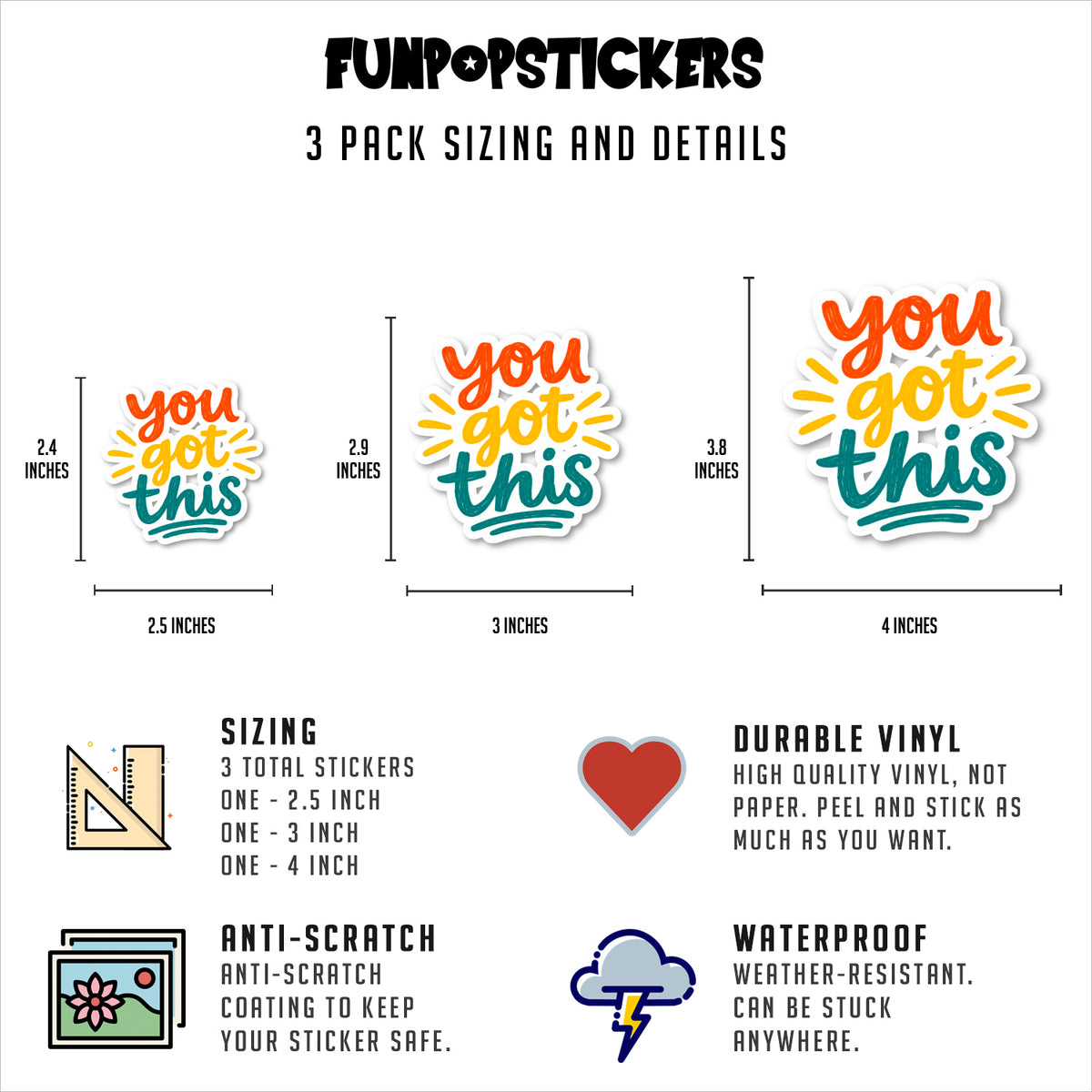 You Got This Stickers Vinyl Stickers