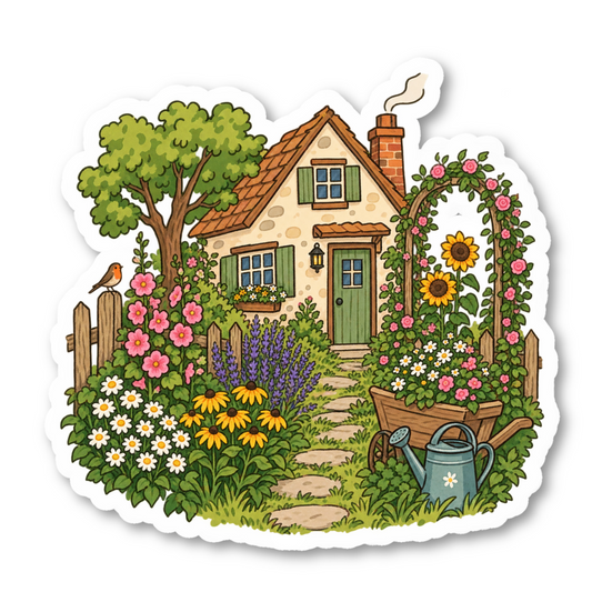 Cottagecore Garden Vinyl Sticker