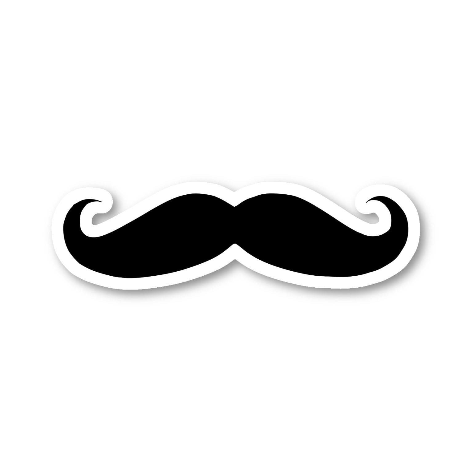 Mustache Fancy Curled Vintage Mustache Vinyl Sticker
