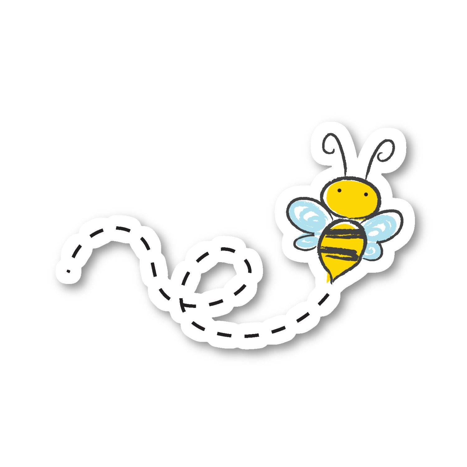Bee Drawn In Chalk Vinyl Sticker