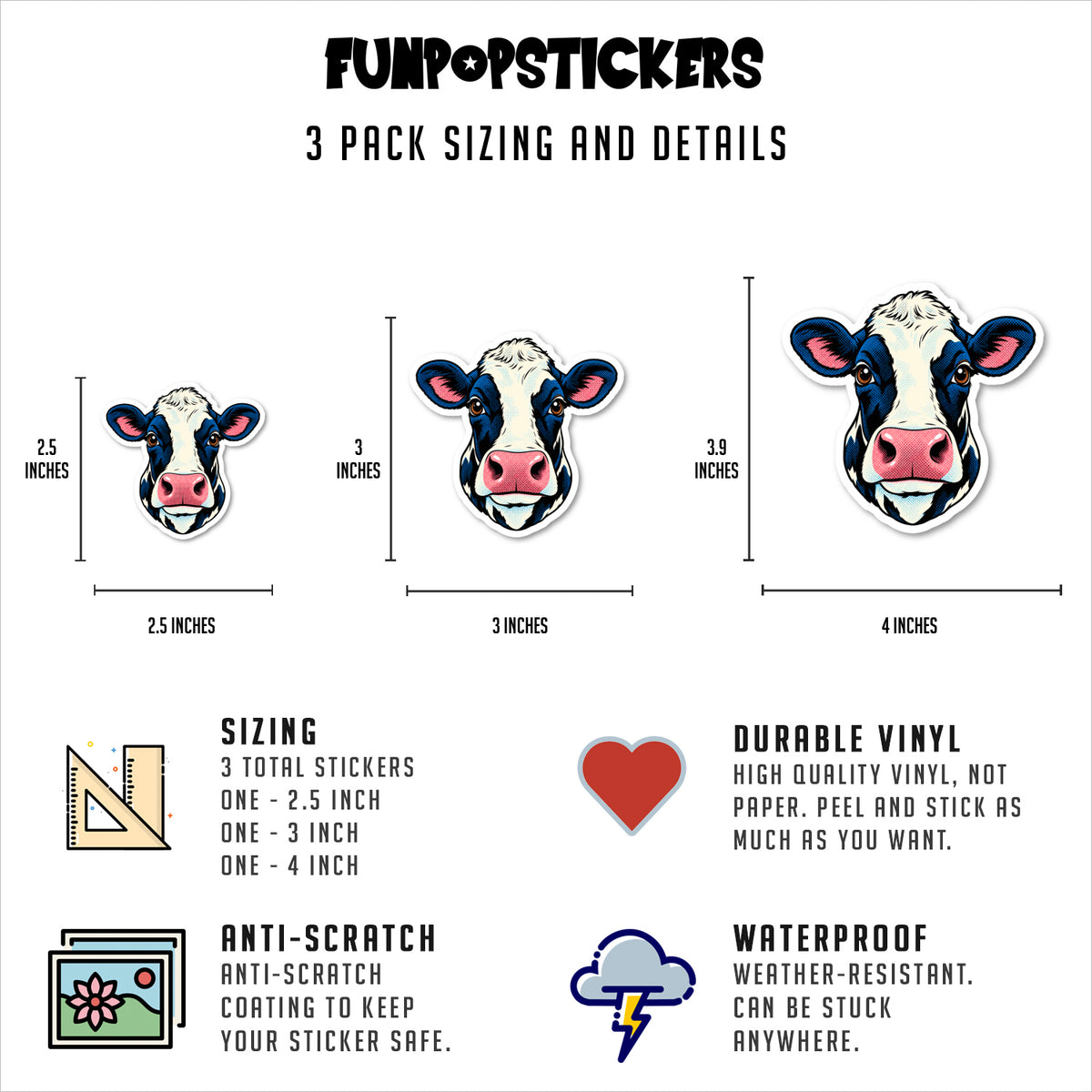 Cow Stickers Vinyl Stickers