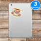 Vintage Floral Tea Cup Sticker Vinyl Stickers