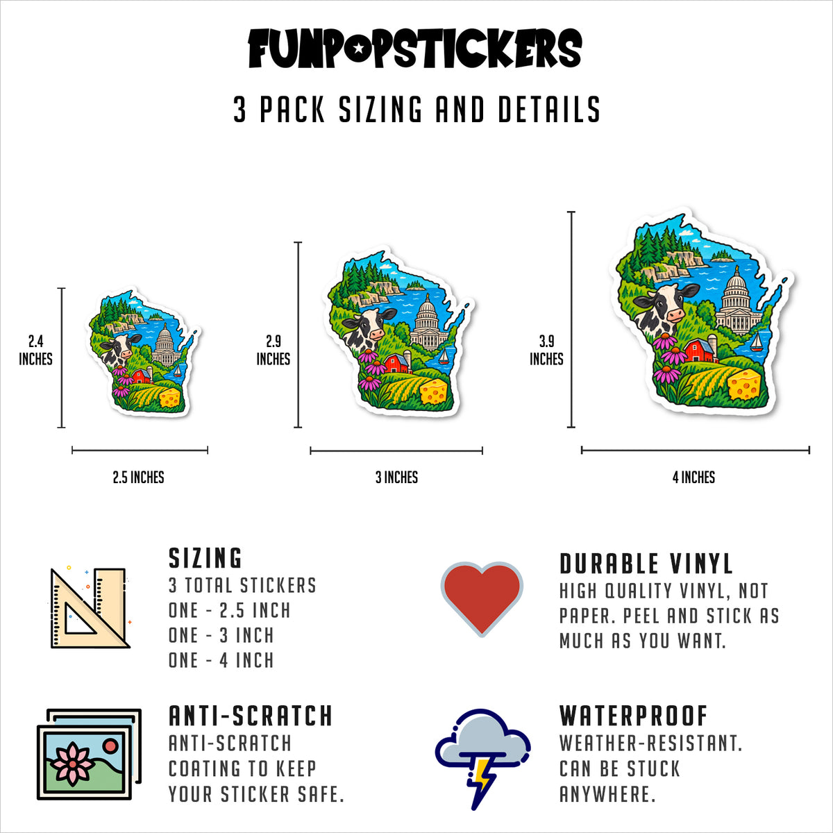 Wisconsin Vinyl Stickers