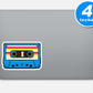 Retro Cassette Tape Music Sticker Vinyl Stickers