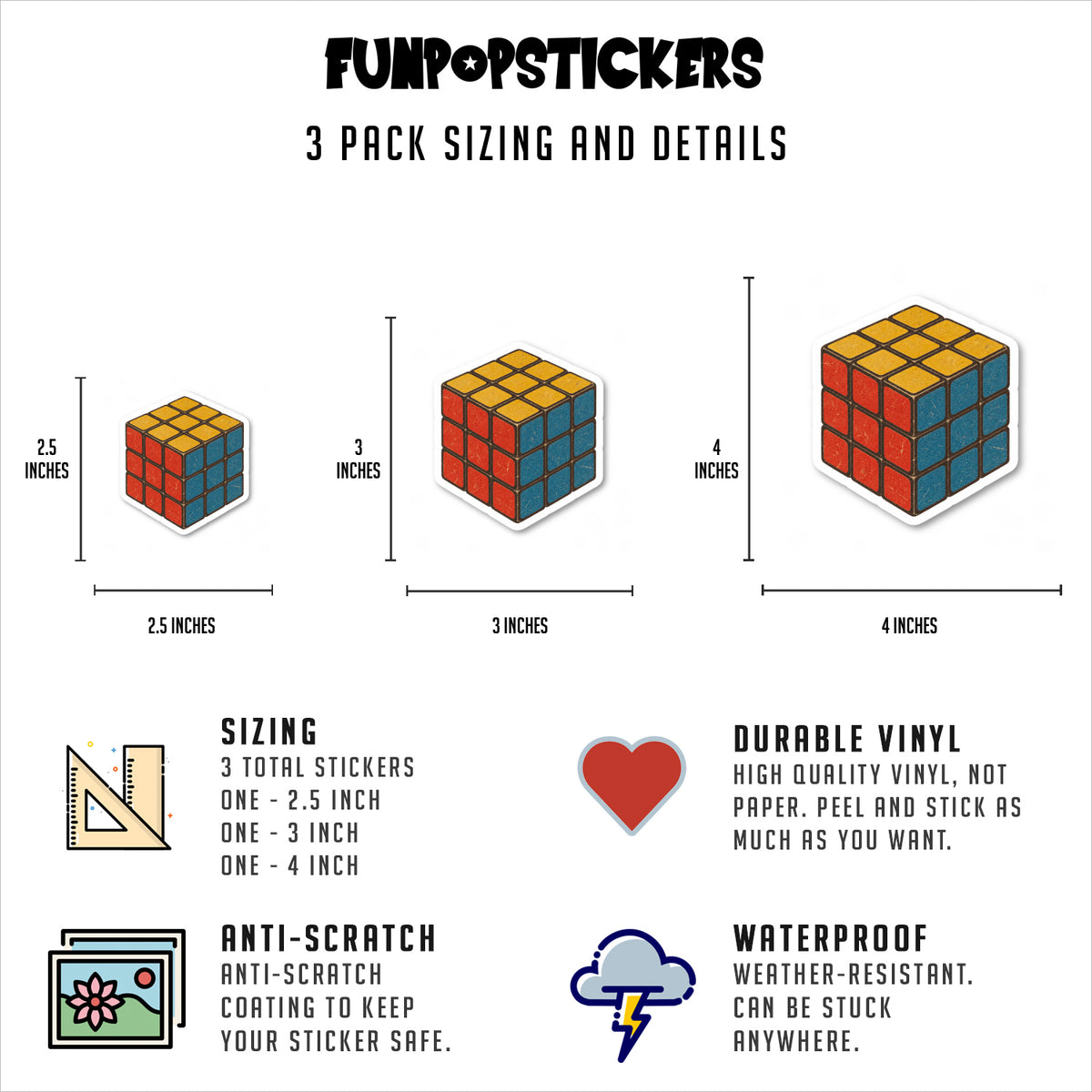 Rubiks Cube Vinyl Stickers