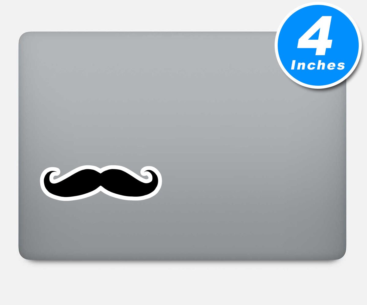 Mustache Fancy Curled Vintage Mustache Vinyl Stickers