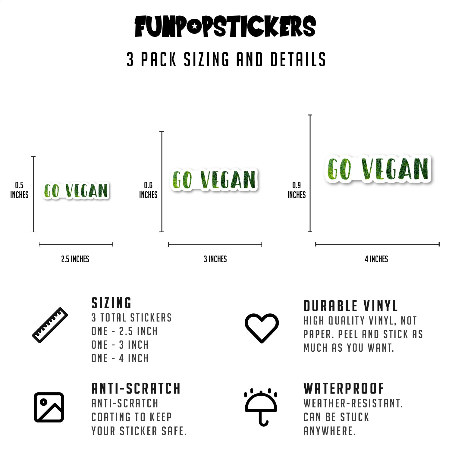 Go Vegan Vinyl Stickers