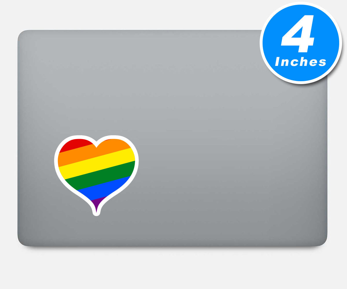 Gay Pride Heart Vinyl Stickers