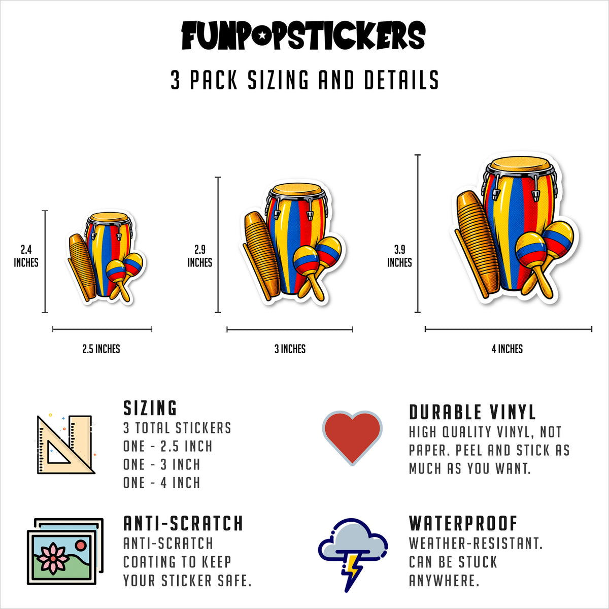 Cumbia Music Stickers Vinyl Stickers