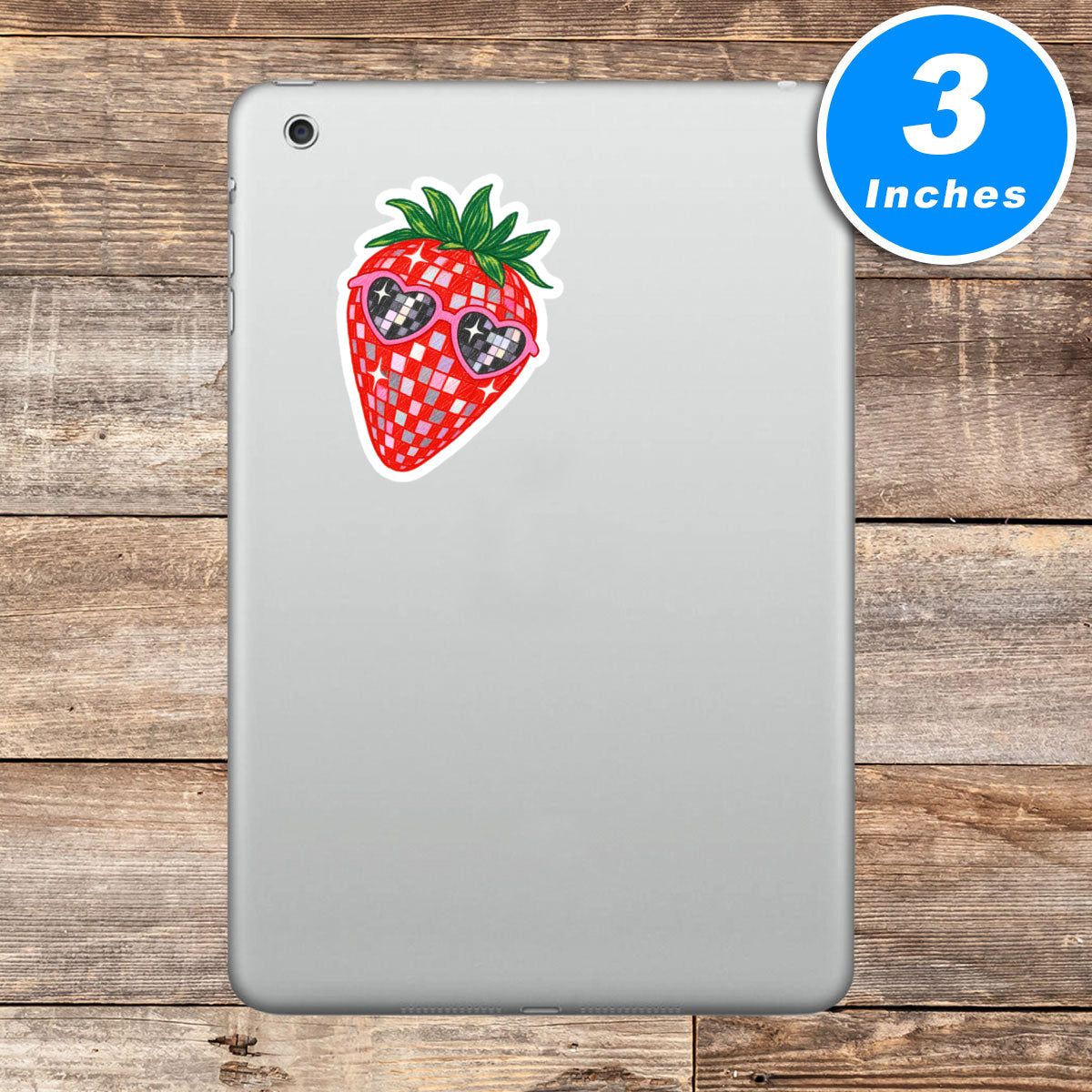Disco Strawberry Vinyl Stickers